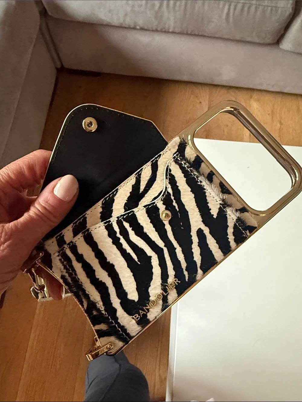 Bandolier Zebra Print Card & Key Holder - Black & White
